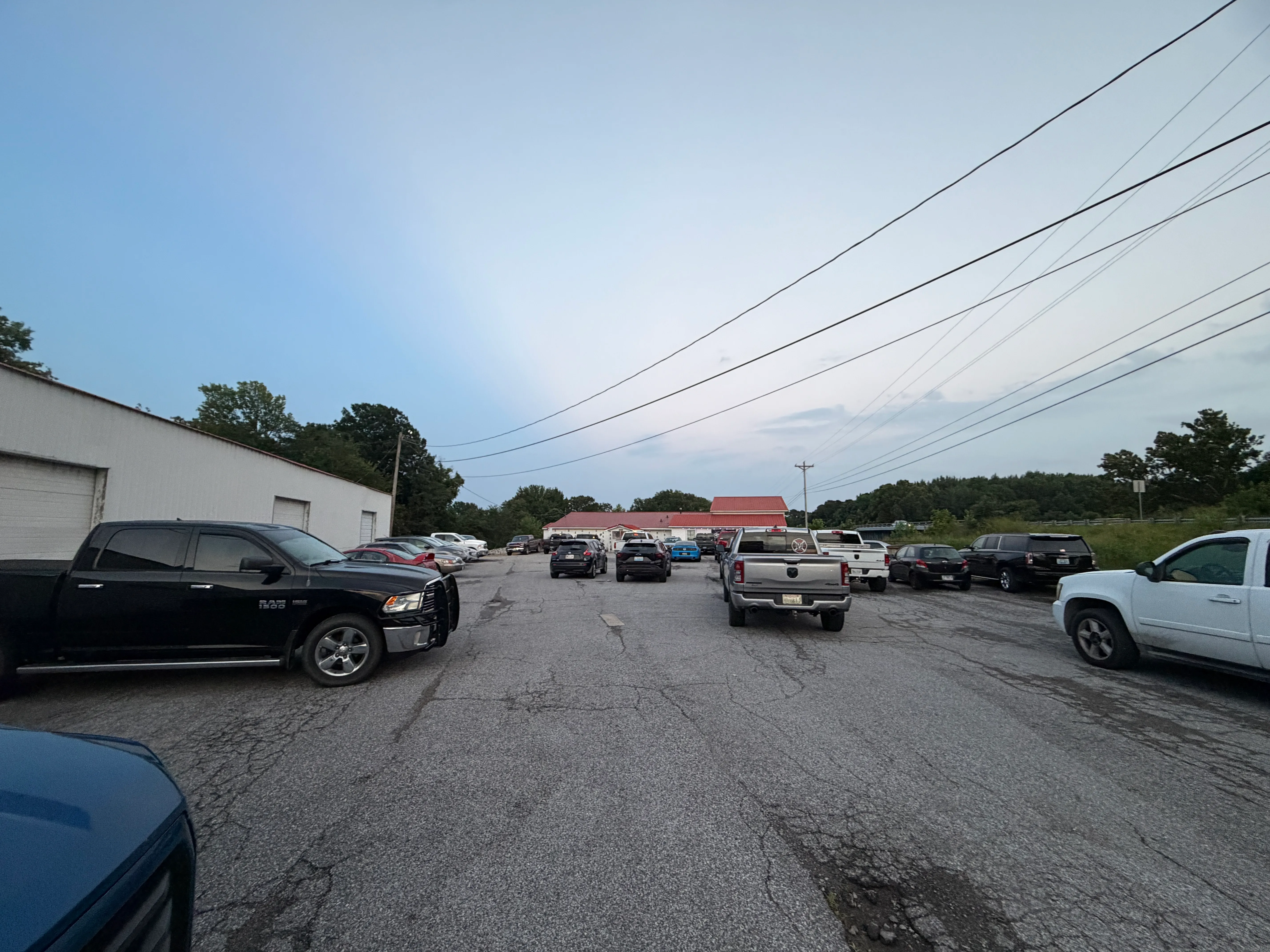Free parking lot at Deep Pocket Dave's