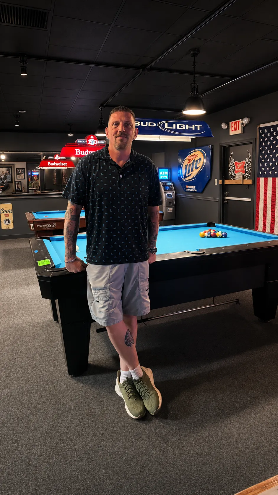 Owner Dave Neill at a pool tournament at Deep Pocket Dave's